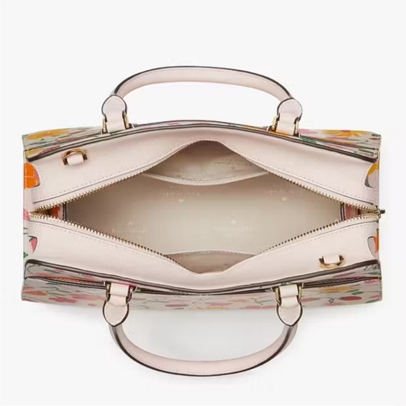 Kate Spade Madison Strawberry Garden Printed Medium Satchel, Pink Multi - Picture 5 of 14